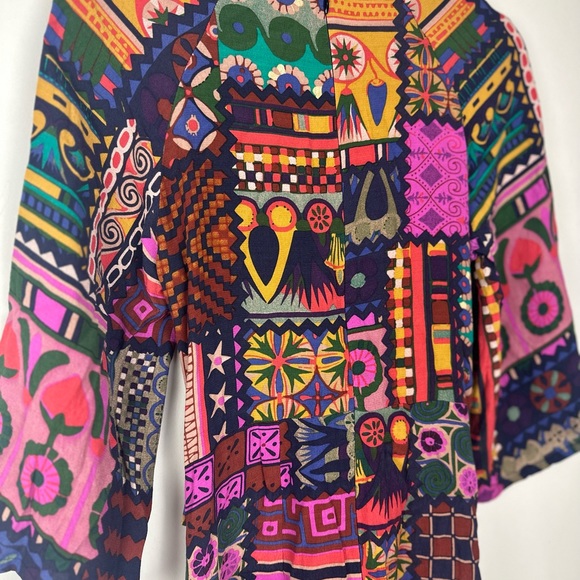 DESIGUAL geometric print wrap style dress size EUR 36 US 4 XS - Picture 11 of 13